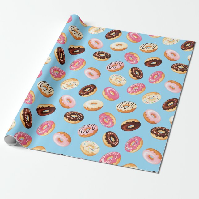 Donuts Tiled Design  Wrapping Paper (Unrolled)