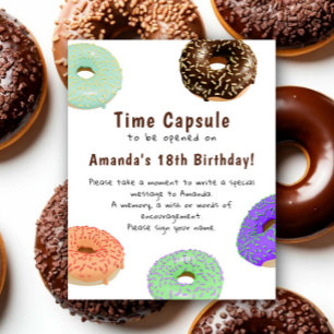 Donuts Time Capsule 1st birthday Poster