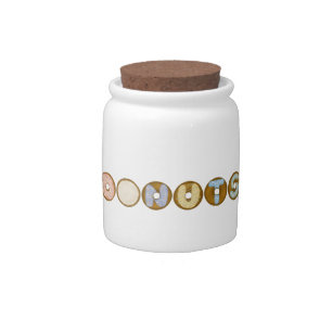 Donuts with Alphabet frosting and sprinkles Candy Jar