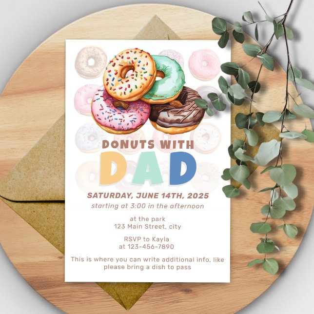 Donuts with Dad Father's Day Celebration Invitation (Creator Uploaded)