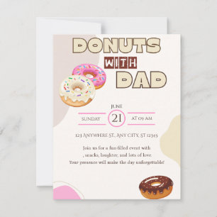 Donuts with Dad Father's Day Invitation Celebrate