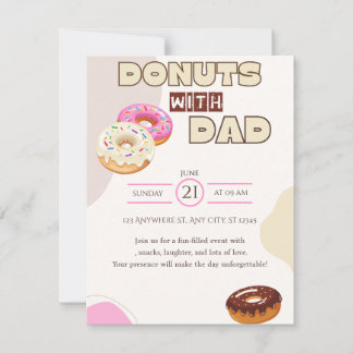 Donuts with Dad Father's Day Invitation Celebrate