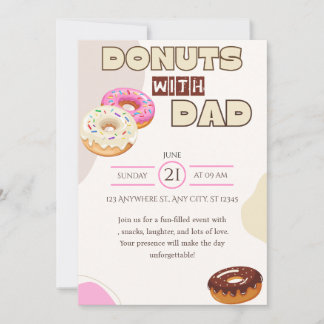 Donuts with Dad Father's Day Invitation Celebrate