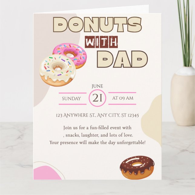 Donuts with Dad Father's Day Invitation Celebrate (Front)
