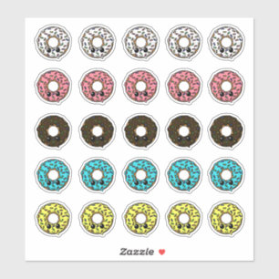 Donuts with Different Frostings and Sprinkles Sticker
