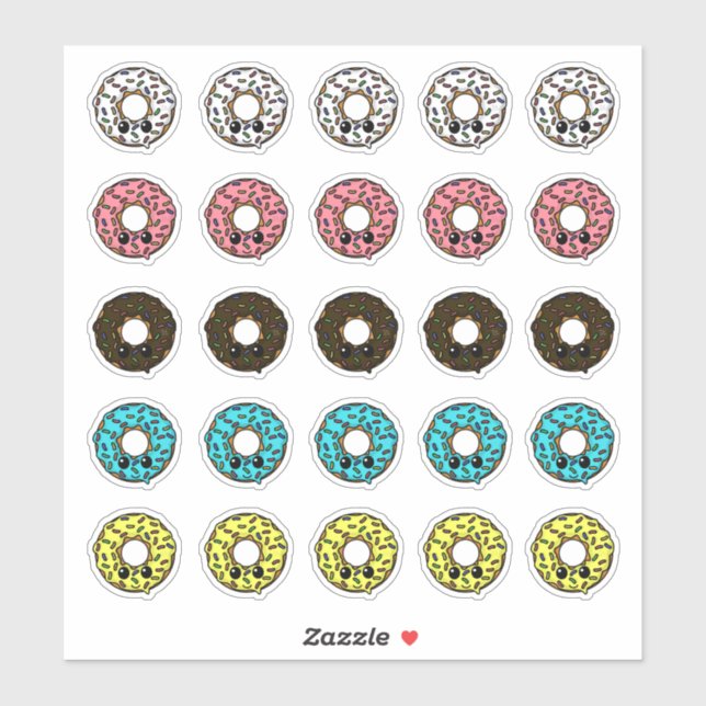 Donuts with Different Frostings and Sprinkles Sticker (Sheet)