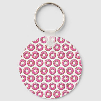 Donuts with pink icing keychain