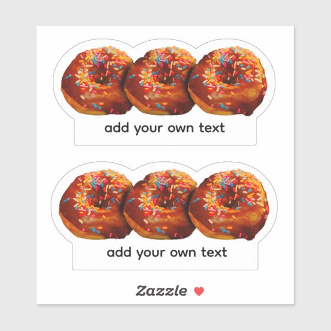 Donuts With Sprinkles Add Your Own Text Custom  Sticker (Sheet)