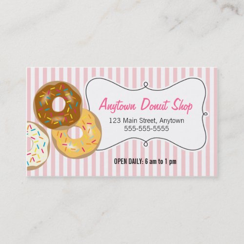 Donuts with Sprinkles Donut Shop Business Card