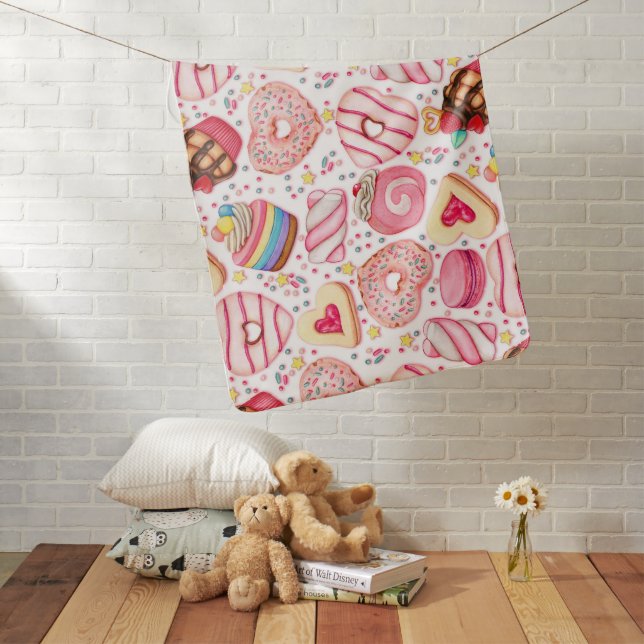 Donuts With Sprinkles Pattern  Baby Blanket (In Situ)