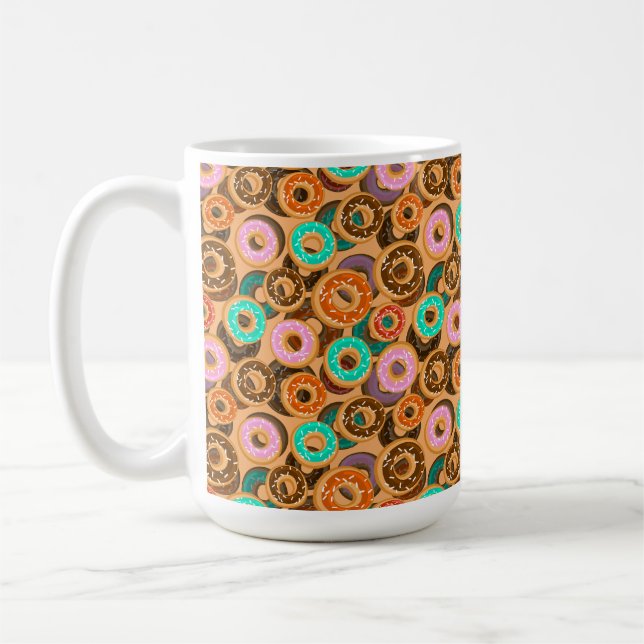 Donuts With Sprinkles Pattern Coffee Mug (Left)