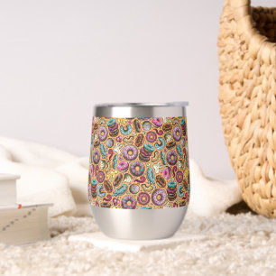 Donuts With Sprinkles Pattern Thermal Wine Tumbler
