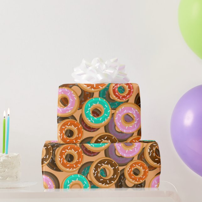 Donuts With Sprinkles Pattern  Wrapping Paper (Party Gifts)