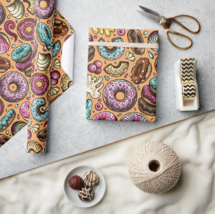 Donuts With Sprinkles Pattern  Wrapping Paper