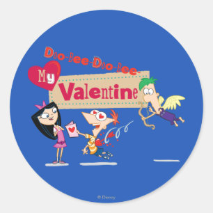Doo-Bee My Valentine Classic Round Sticker