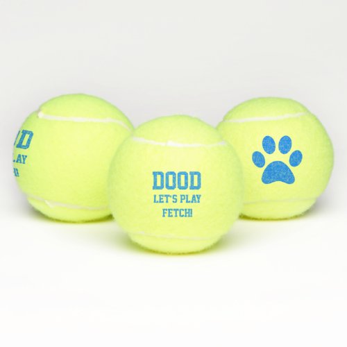 Dood Lets Play Fetch Pet Dog Cat Toy Blue Tennis Balls
