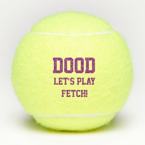 Dood Lets Play Fetch Pet Dog Cat Toy Purple Tennis Balls