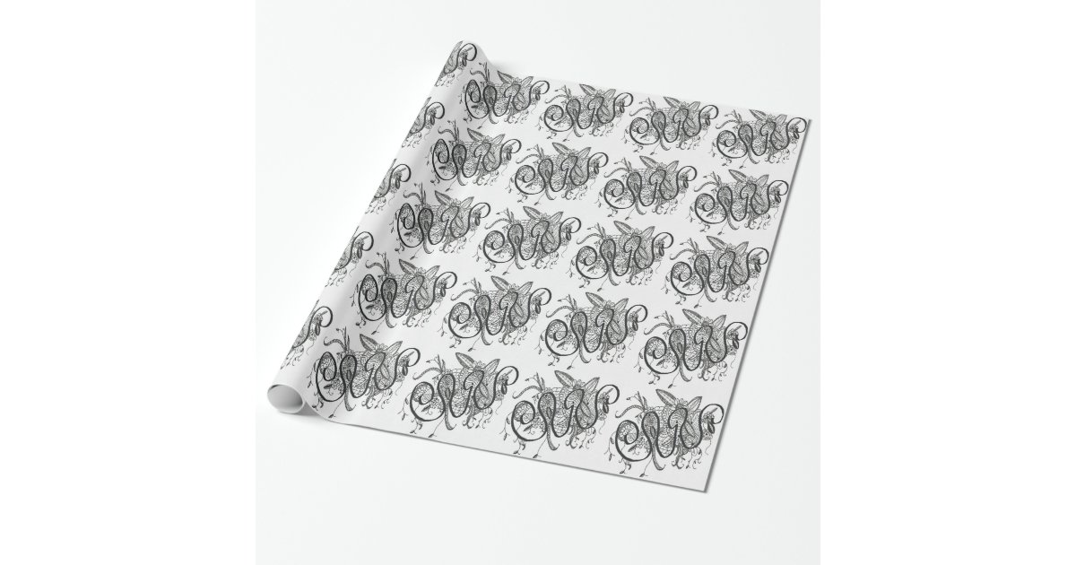 Doodle Christmas pattern red Wrapping Paper, Zazzle