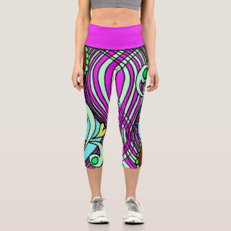 Doodle 103 Pink Abstract Capri