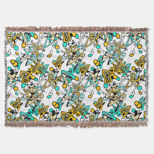 Doodle, abstract , creative throw blanket (Front)