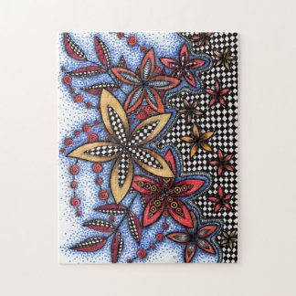 Doodle Abstract Floral Jigsaw Puzzle