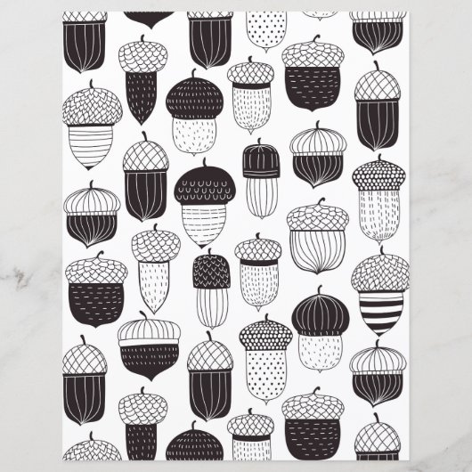 Doodle acorns autumn pattern (Back)