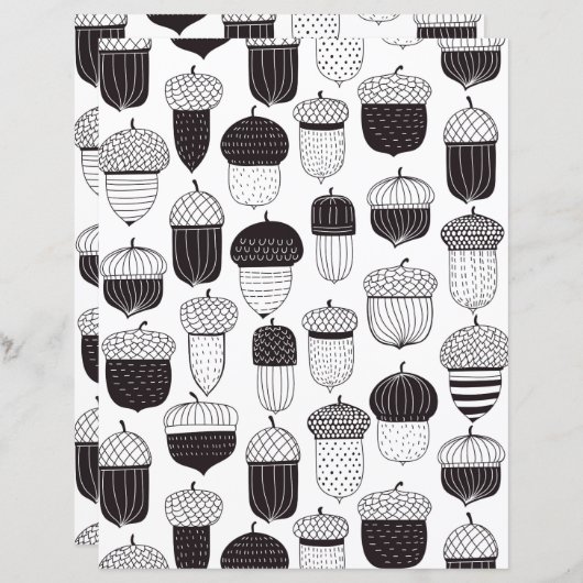 Doodle acorns autumn pattern (Front/Back)