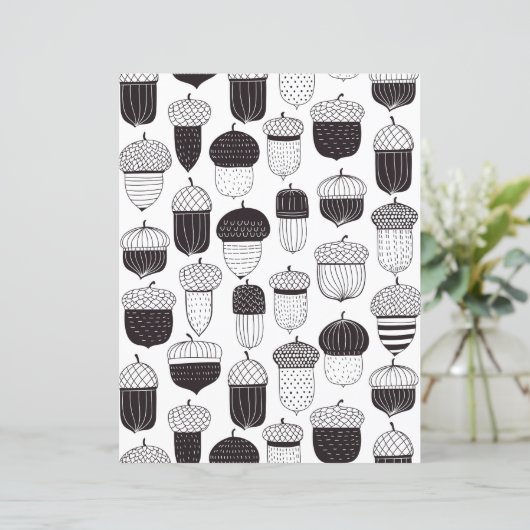 Doodle acorns autumn pattern (Standing Front)