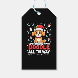 Doodle All The Way Funny Goldendoodle Santa Hat Ch Gift Tags