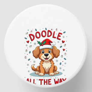Doodle All The Way Funny Goldendoodle Santa Hat Ch Mini Candle Favors