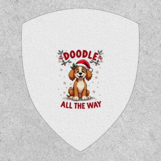 Doodle All The Way Funny Goldendoodle Santa Hat Ch Patch