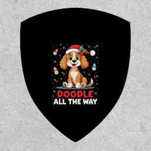 Doodle All The Way Funny Goldendoodle Santa Hat Ch Patch
