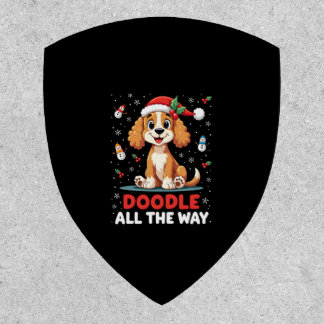 Doodle All The Way Funny Goldendoodle Santa Hat Ch Patch