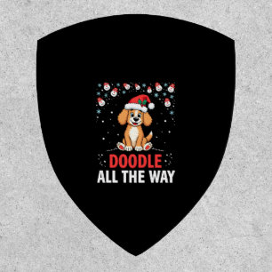 Doodle All The Way Funny Goldendoodle Santa Hat Ch Patch