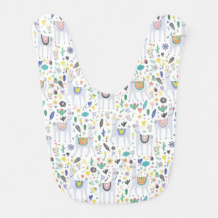 Doodle Alpaca Pattern Baby Bib
