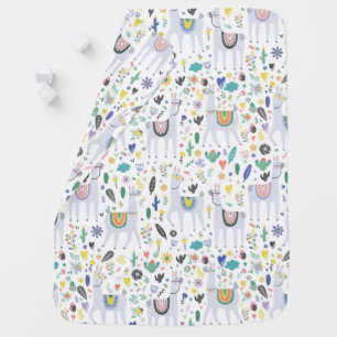 Doodle Alpaca Pattern Baby Blanket