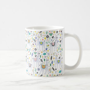 Doodle Alpaca Pattern Coffee Mug