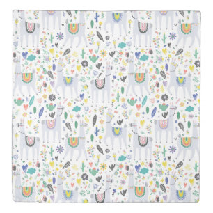 Doodle Alpaca Pattern Duvet Cover