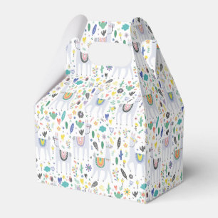 Doodle Alpaca Pattern Favor Boxes