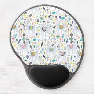Doodle Alpaca Pattern Gel Mouse Pad