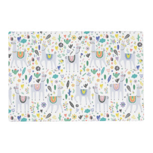 Doodle Alpaca Pattern Placemat