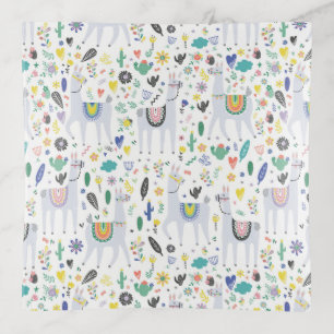 Doodle Alpaca Pattern Trinket Tray