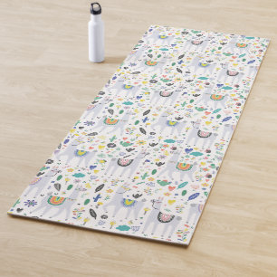 Doodle Alpaca Pattern Yoga Mat