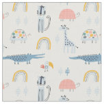 Doodle Animal Fun Pattern Fabric
