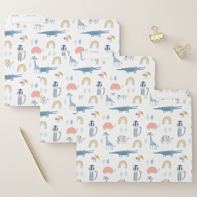 Doodle Animal Fun Pattern File Folder (Set)