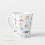 Doodle Animal Fun Pattern Latte Mug