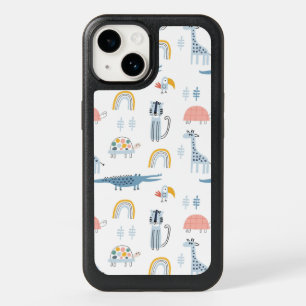 Doodle Animal Fun Pattern OtterBox iPhone 14 Case
