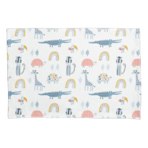 Doodle Animal Fun Pattern Pillow Case