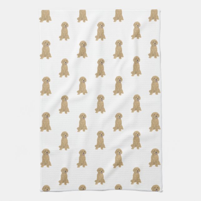 Doodle (Apricot Golden) Kitchen Towel (Vertical)