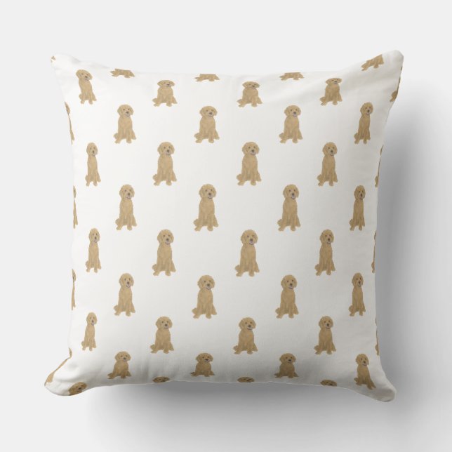 Doodle (Apricot Golden)  Throw Pillow (Front)